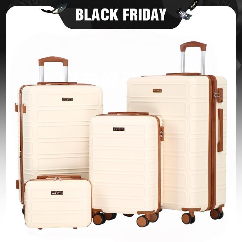 AAIVV 4 Piece Expandable Luggage Sets, ABS Travel Suitcase Set with Double Spinner Wheels, TSA Lock Hardshell Durable Traveling Bag Luggage Sets (13/20/26/28in) Gift for Back to School – Bild 5