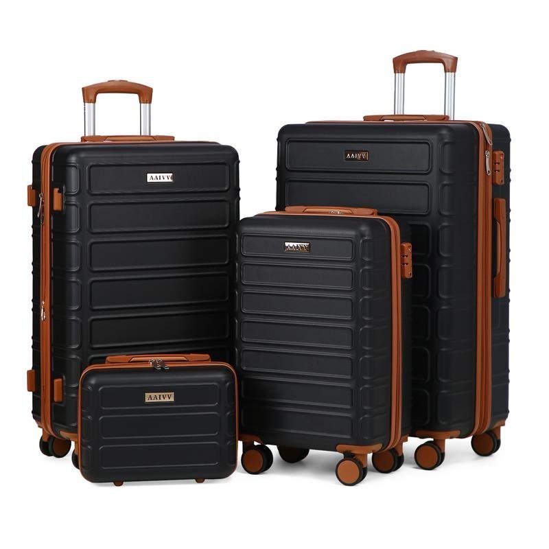 AAIVV 4 Piece Expandable Luggage Sets, ABS Travel Suitcase Set with Double Spinner Wheels, TSA Lock Hardshell Durable Traveling Bag Luggage Sets (13/20/26/28in) Gift for Back to School – Bild 4